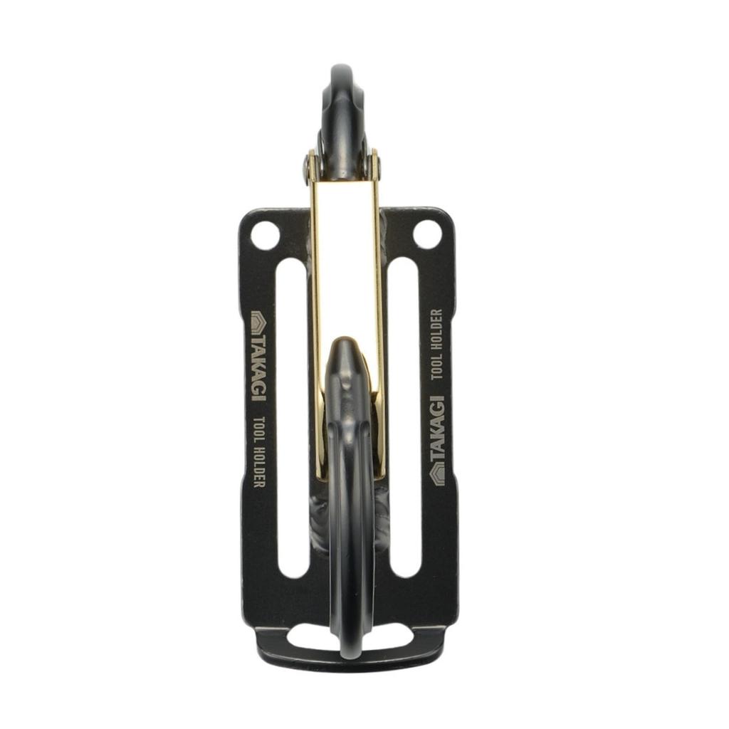Takagi Aluminum Tool Holder with 2 Holds Tools Up to Reduces Back Uniquely Shaped Carabiner for Smooth Tool Attachment and Included Spacer Allows Belt