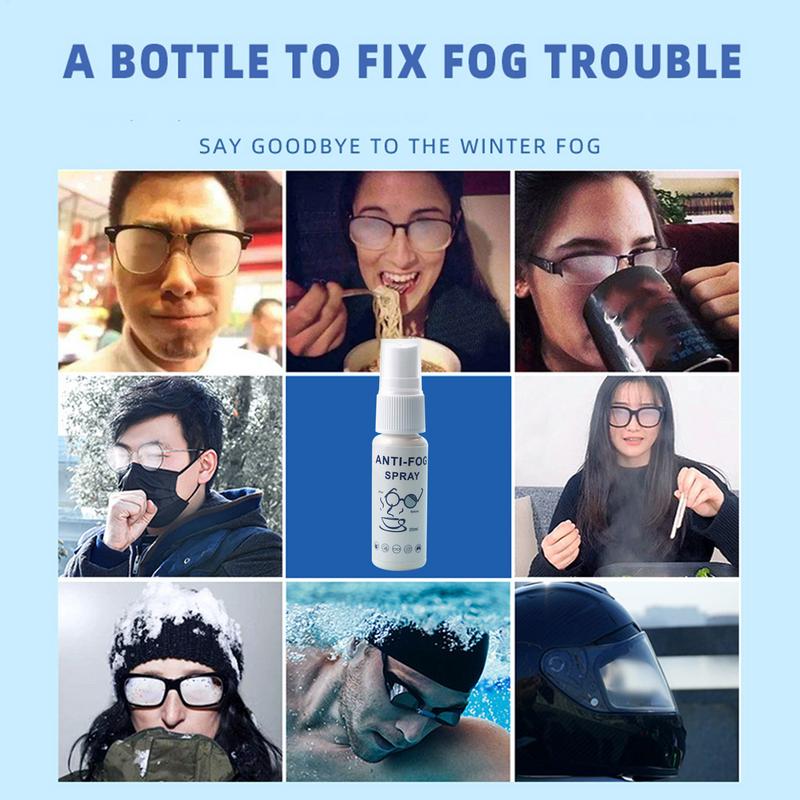 20ml Anti Fog Spray for Glasses Windshield Defogger Eyeglass Lens Glass Cleaner Safety Eyeglass Defogger Mirror Coating Agent