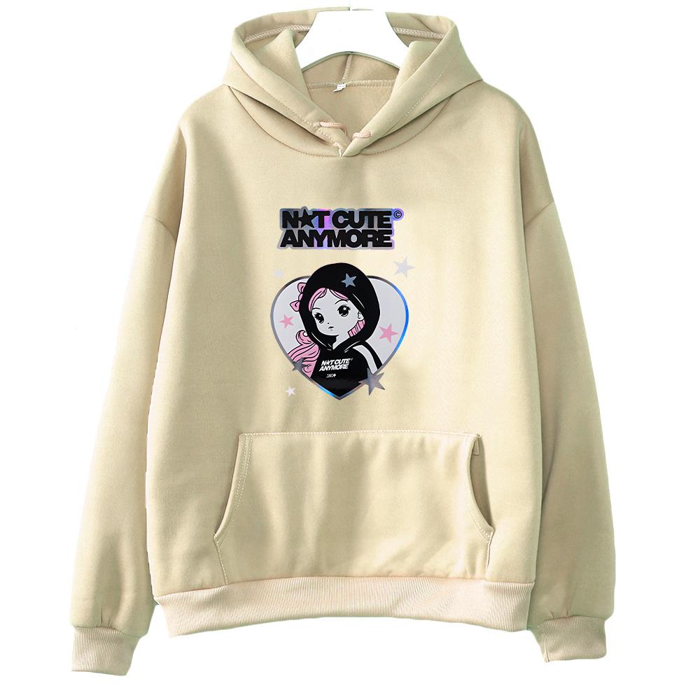 Korea Kpop ILLIT Kapuce Kapela ILLIT Už Ne Roztomilý Potisk Oblečení Pánské Dámské Trend Y2k Pulovr Unisex Ležérní Fleecová Streetwear