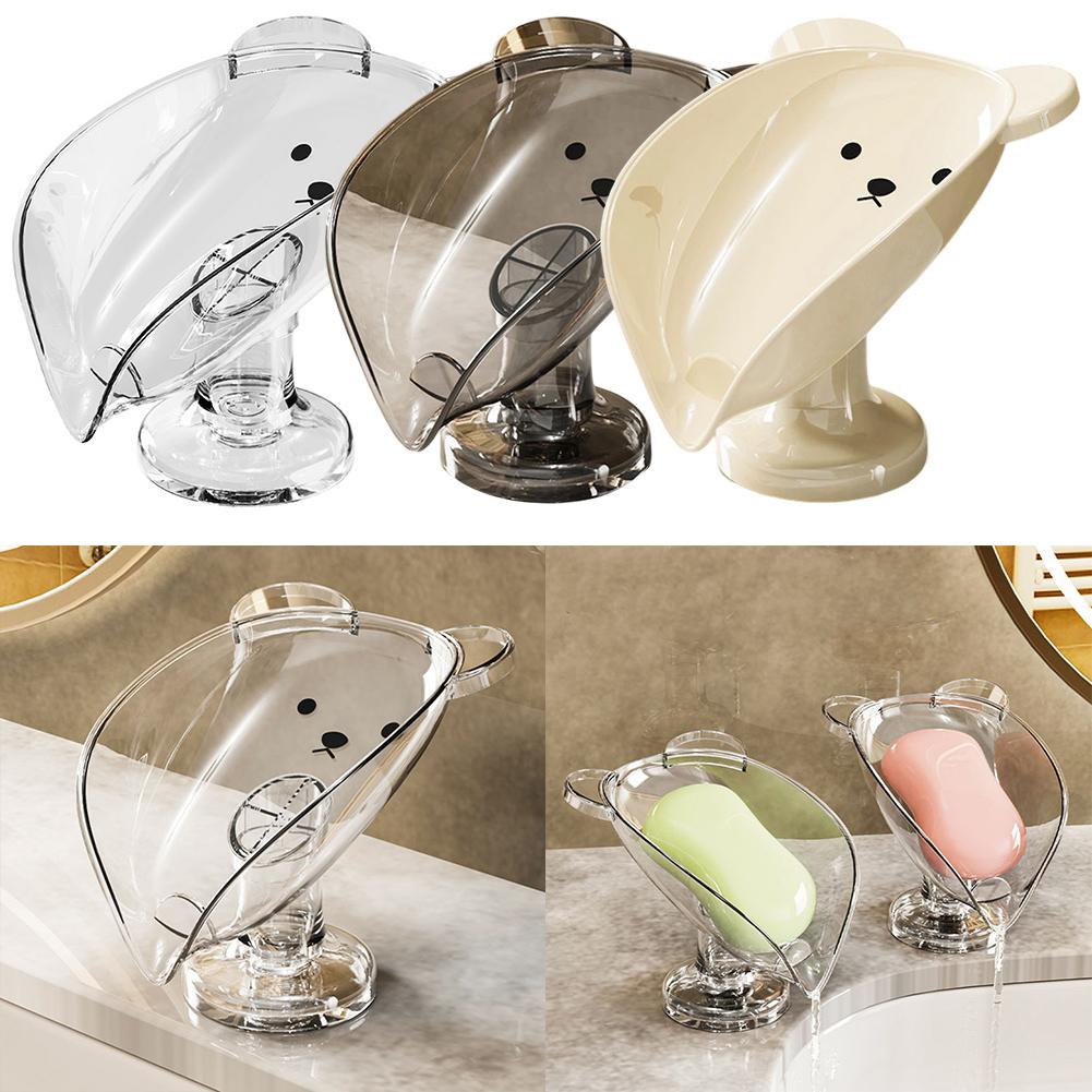 Suction Mount SOAP Dish with Smart Tilt Design to Prevent Water Buildup