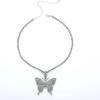 Statement Schmetterling Tennisketten Halskette Choker für Damen Kristall Strassstein Anhänger Halskette Schmuck Weihnachtsgeschenk