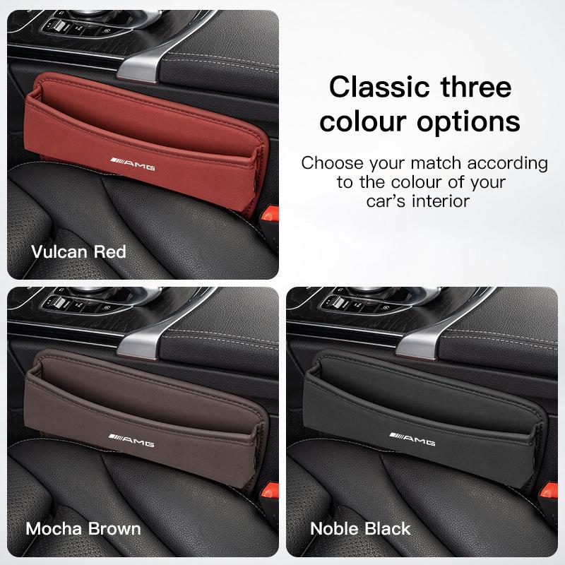 BETI1 Car Seat Gap Organizer Box Suede Side Storage Bag For Mercedes Benz AMG W203 W205 W206 W211 W220 W212 W201 W177 GLK GLE GLC W169