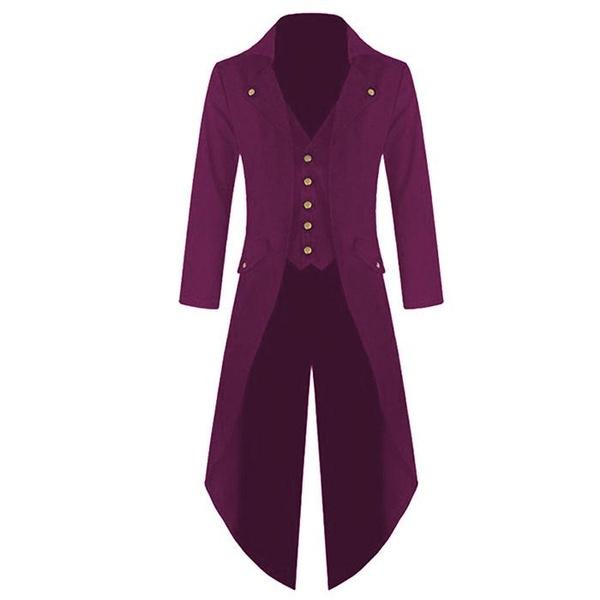 Men's Coat Solid Color Fashion Steampunk Retro Tuxedo Men's Uniform