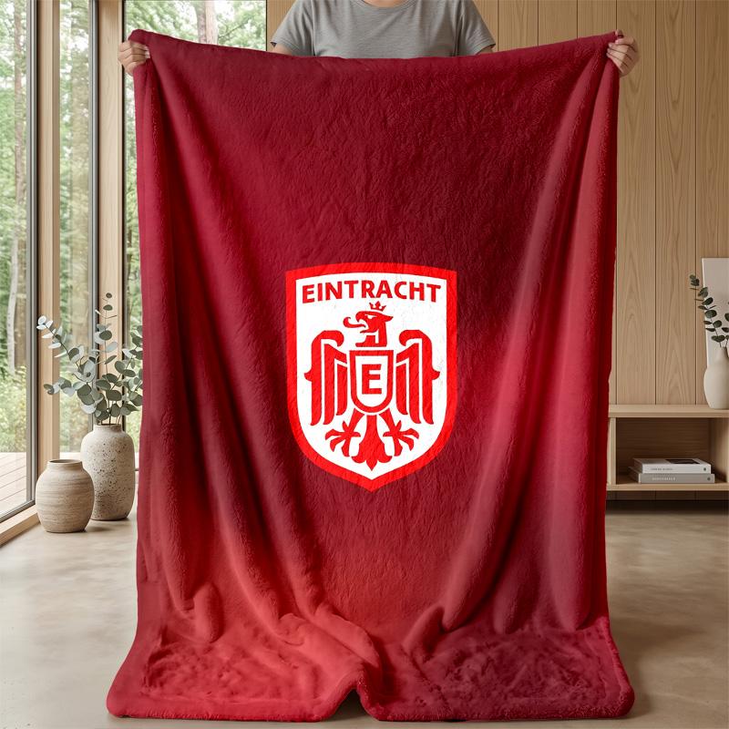 Eintracht Frankfurt Football Print Flannel Blanket, Soft Warm Lightweight Throw Blanket for Sofa Bed Camping