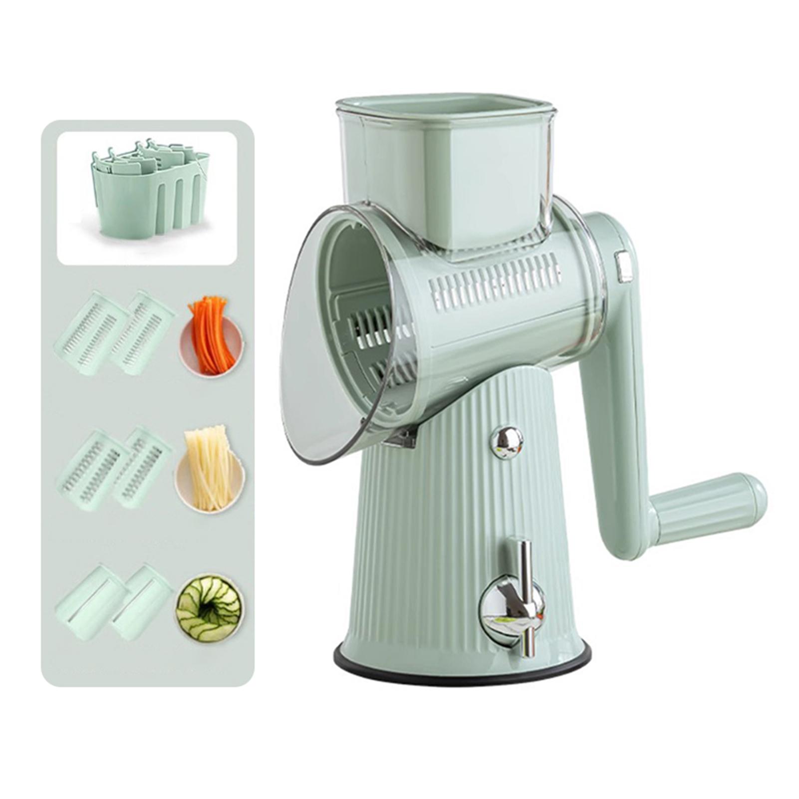 

5 в 1 Роторная терка для сыра, овощерезка, сменная терка для продуктов, нескользящее основание, кубикорезка для приготовления хашбрауна, кухонные инструменты