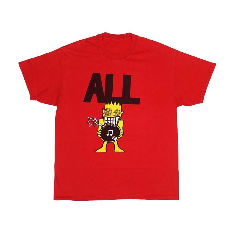 

ALL ROY Band Rock American Streetwear Vintage Facial Expression Face Straight-spun Pure Cotton Men s Short-sleeved T-shirt 2XL