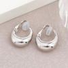 New Gold Round Chunky Clip on Earrings for Women Smooth Metal Thick Non Pierced Hoops Fashion Trendy Brincos Jewelry