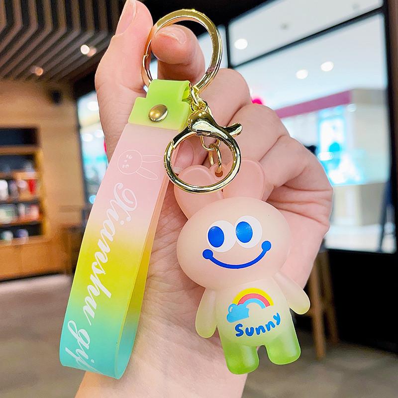 Bunny Adorable Cartoon Keychain Colorful Resin Rabbit Bag Charm Key Accessory