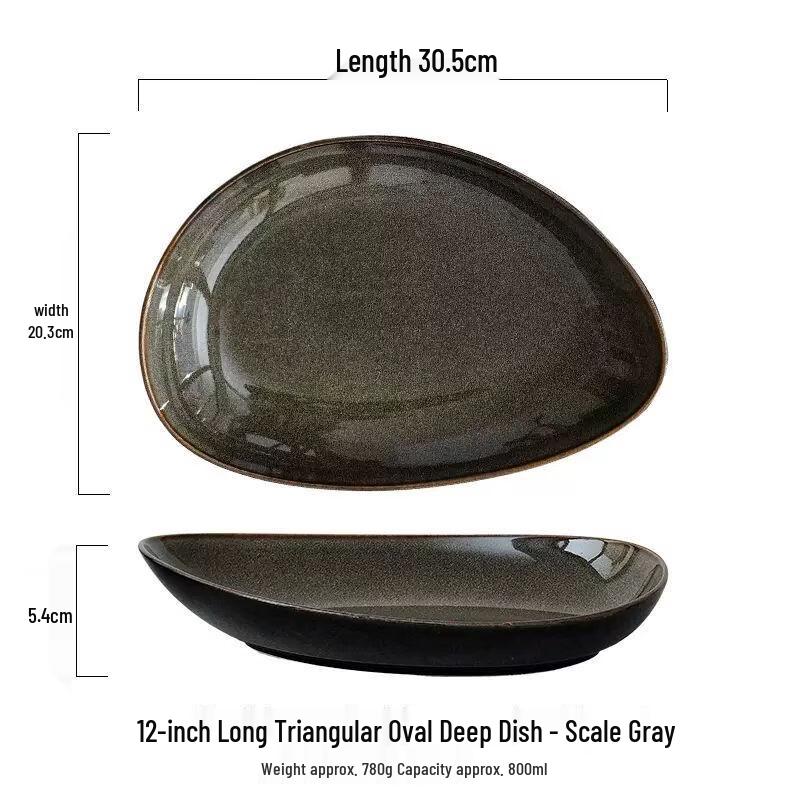 Ru Han Jing Underglaze Ceramic Dinner Plate