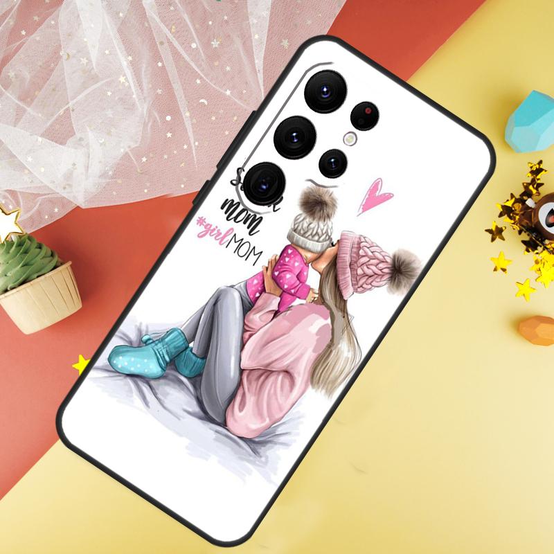 Baby Mama Dochter Meisje Zoon Papa Telefoonhoesje Voor Samsung Galaxy S25 FE S23 S21 S20 S22 S24 S26 Ultra S10 S26 Plus Cover Coque