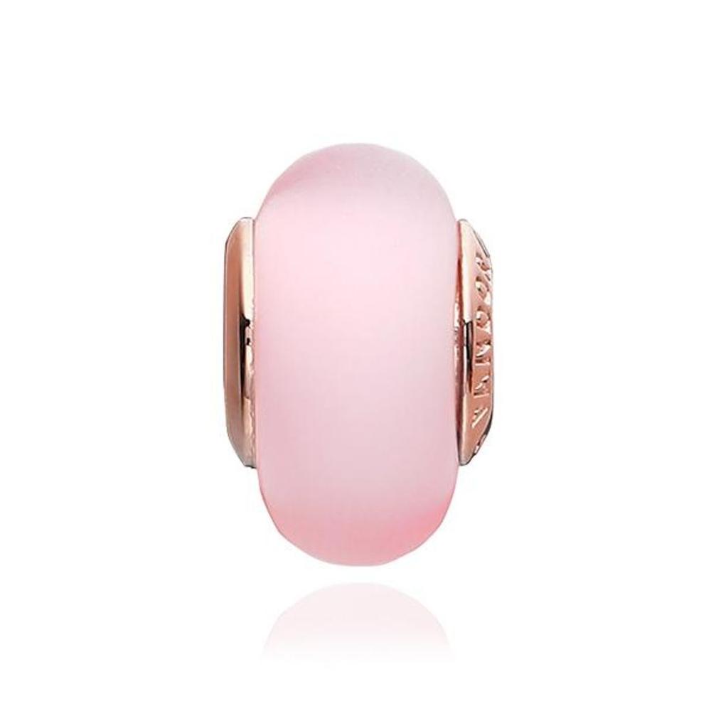 

[PANDORA PANDORA] 789421C00 Matte Pink Glass Rose Murano Charm 789421C00