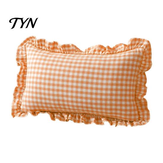 Federe Minimaliste Moderne per Cuscini, Copricuscino Ruffle, Fodera a Quadri in Cotone con Bordo Arricciato, 18x18 Pollici Accessori per la Casa del Soggiorno 20x12