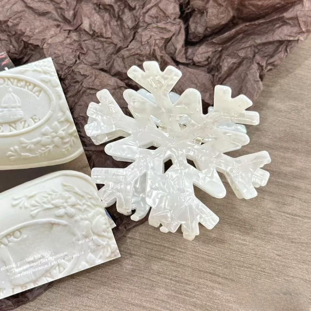 

White Hair Clip Snowflake Winter Hair Barrettes New Large Hair Jaw Clips