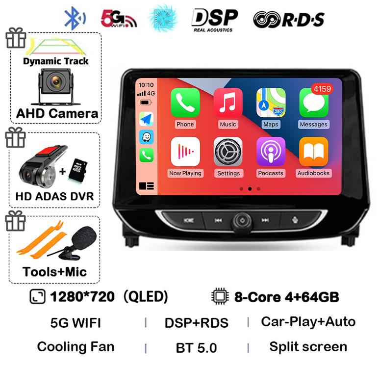 Android 14 Carplay Auto 4G+WIFI Car Radio For Chevrolet Tracker 4 2019 2020 2021 2022 Multimedia Stereo Video Player GPS Audio
