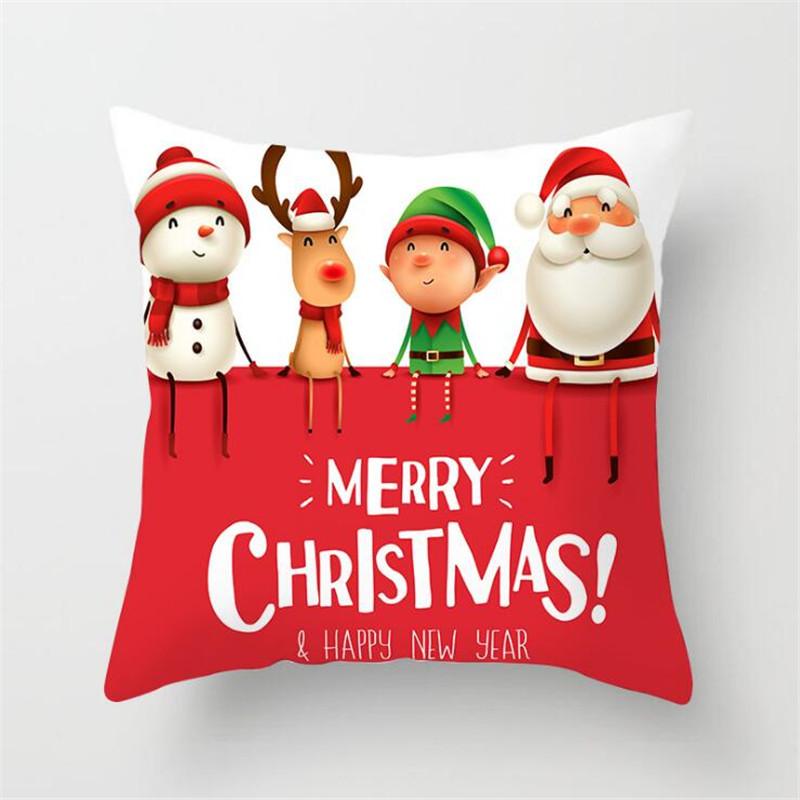Merry Cristmas Pillow Case Xmas Navidad Gifts New Year 2022 Merry Christmas Cushion Cover Home Christmas Decorations