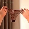 Dames Zomer Sexy Luipaardprint Doorzichtig Mesh Katoenen Kruis Transparant Ademend Onzichtbaar Lage String Ondergoed