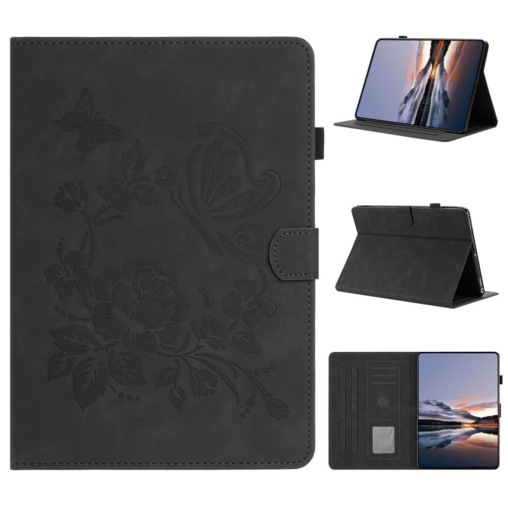 For Amazon Kindle Paperwhite (2024) Case Card Holder Stand Butterfly Floral Imprinted Leather Tablet Cover
