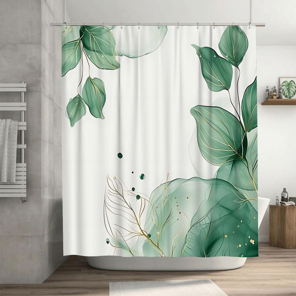 Fresh Natural Theme Waterproof Mold-proof Shower Curtain Simple Modern Design Bathroom Hanging Curtain Suitable for Home Hotel