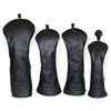 CRAFTSMAN Golf Wood Cover Set 4pcs (135X) - Driver, Fairway, Utility - with Number Tags - Black 3+UT