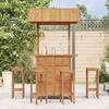 Outdoor Bartisch mit Dach 113x106x217 cm Massives Akazienholz