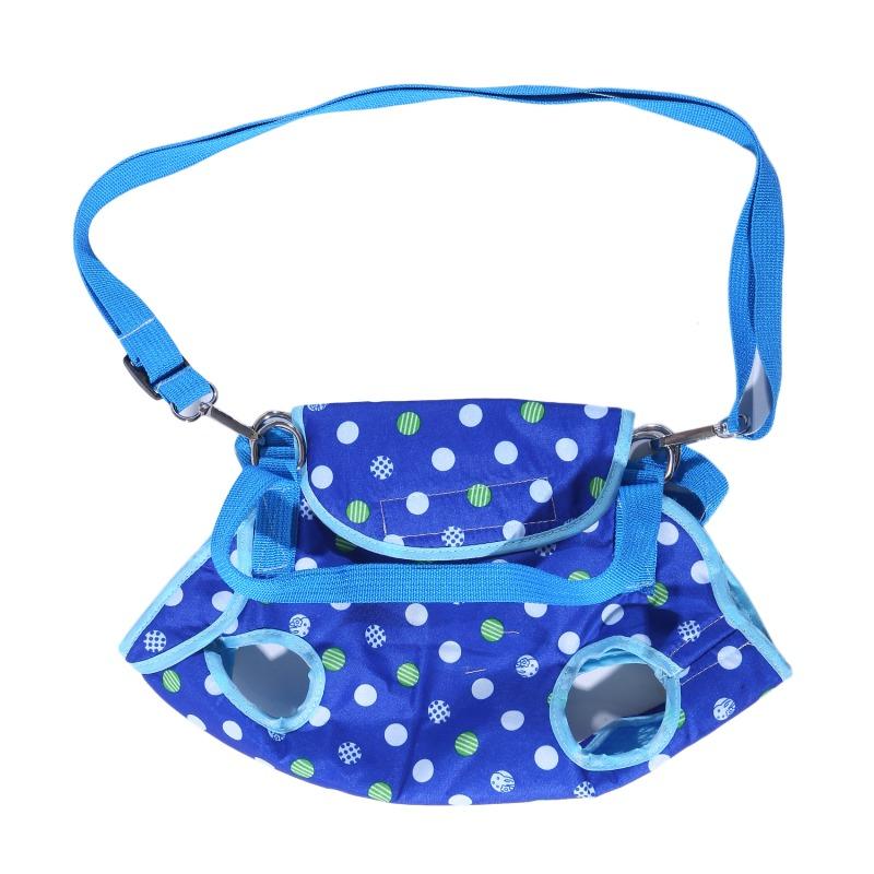 

Сумка-переноска 3 в 1 для домашних собак, портативный рюкзак-кенгуру для щенков на четырех лапах, наплечная сумка-жилет с тяговым поводком для йоркширского терьера 32x14x30cm синий