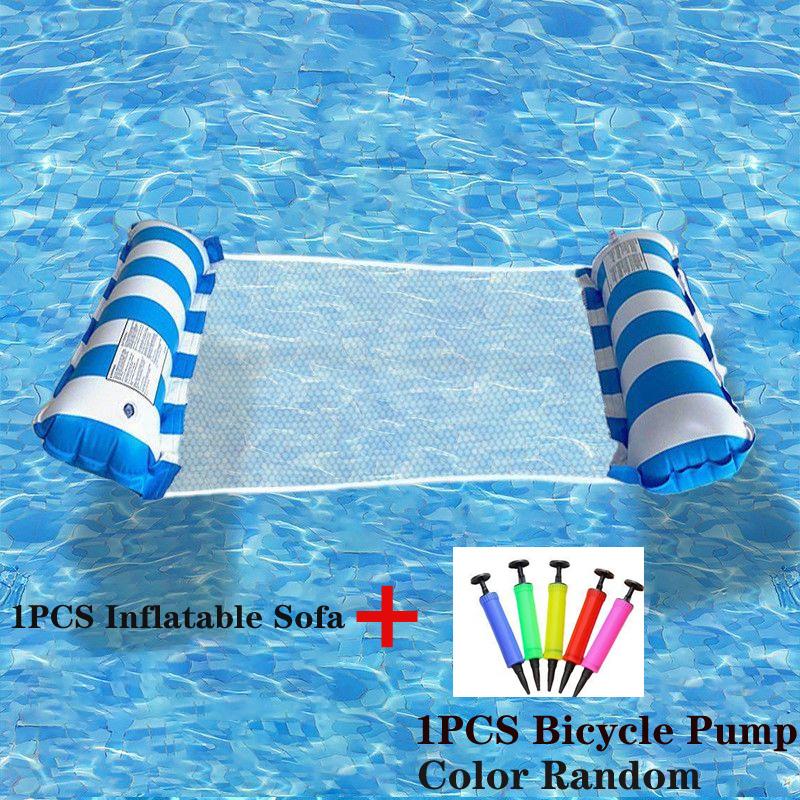 Summer Inflatable Foldable Floating Row Swimming Pool Water Hammock  PVC Air Mattresses Bed Beach Water Sports Lounger Chair
