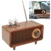 Retro Bluetooth Speaker with LED Light and Vacuum Tube for PC/Laptop (Wood)