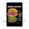 Hamburgers Metal Sign Plaque HamToast Hog Dag Food Cafe Bar Pub Restaurante Kitchen Decoration Art Craft Poster Tin Plate20x30cm