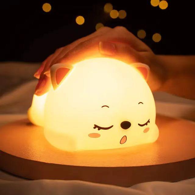 Silicone Cute Cat Lamp 3 Level Brightness Animal Night Light LED Cat Night Light for Kids