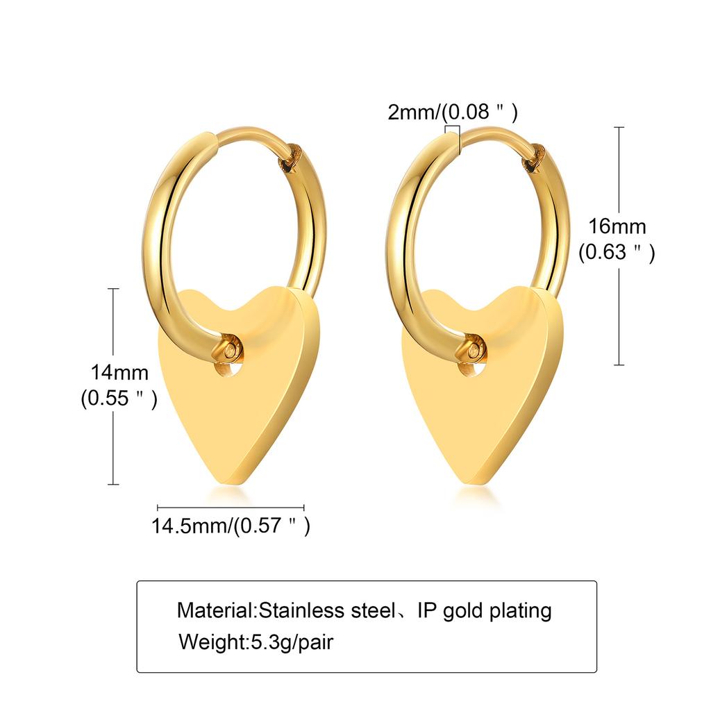 Stainless Steel Earrings Star Heart Flower Twist Pentagram Hollow Earrings Gold Earrings Ladies Jewelry