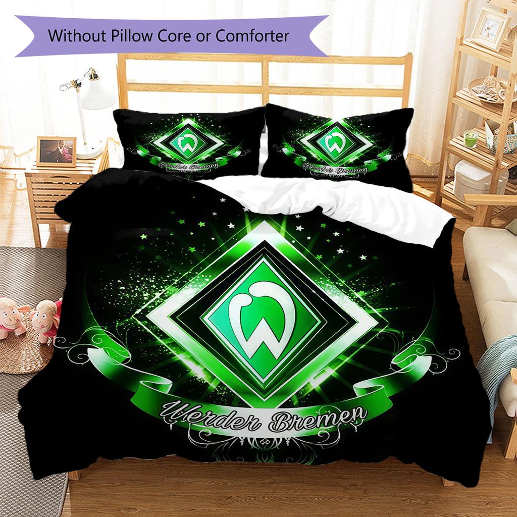 Set Copripiumino Trapuntato con Logo Werder Federa Decorazione per la Casa Regalo di Compleanno (1 * copripiumino + 2 * federa, senza nucleo)