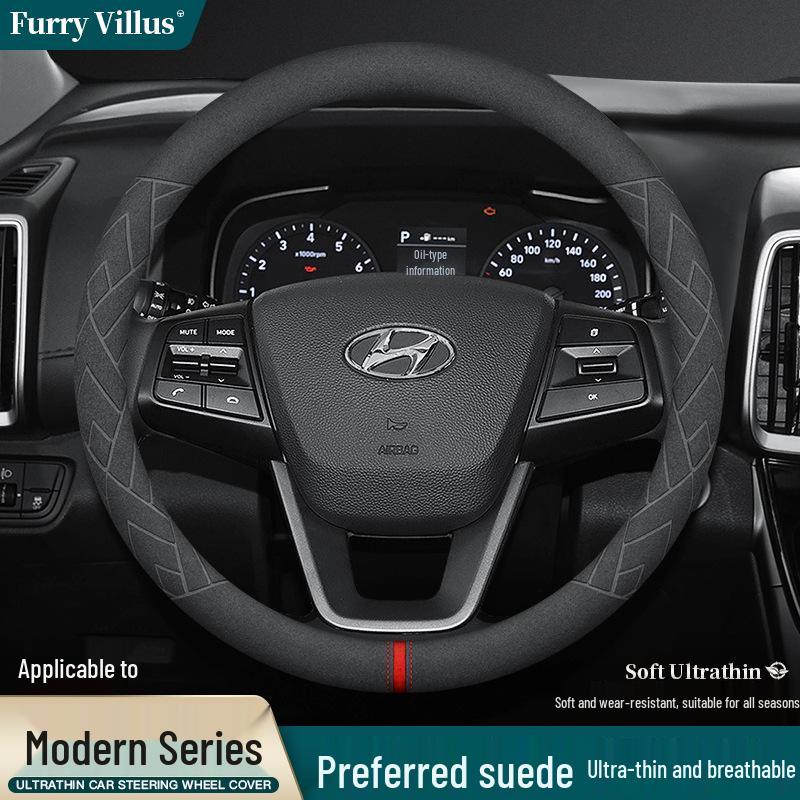 Moderní semišový potah volantu pro Elantra, Yuedong, Sonata, Fiesta, Tucson a ix35