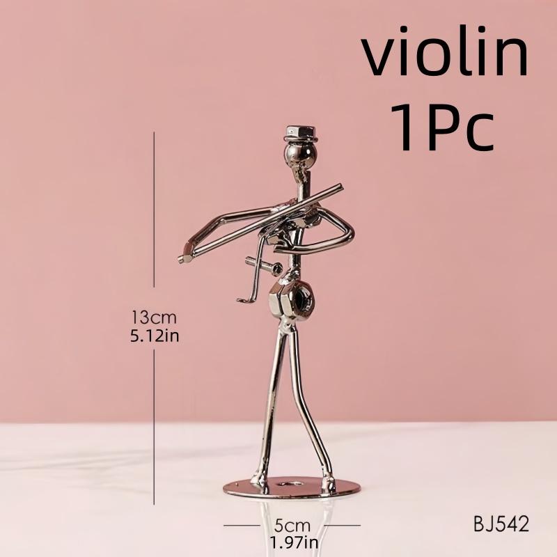 1piece Metal Puppet Playing Musical Instrument, Vintage Band Model, Living Room Desktop Decoration, Home Decoration