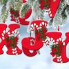 Christmas Acrylic Letter Hanging Decoration Car Rearview Mirror Xmas Tree A to Z Alphabet