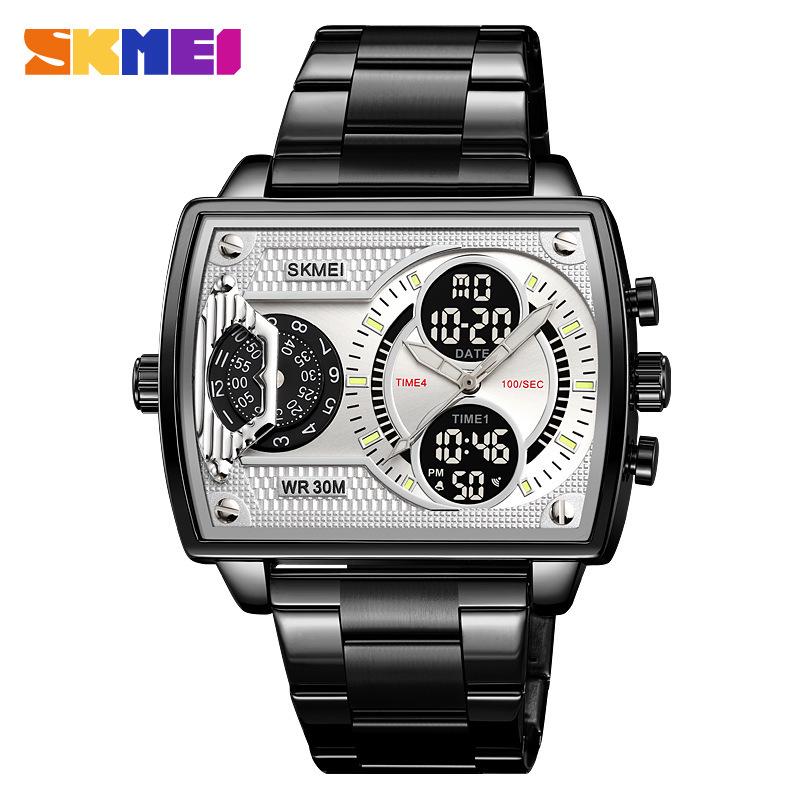 Shikemei Men's Multi-Time Zone Luminous Waterproof Dual-Movement Watch