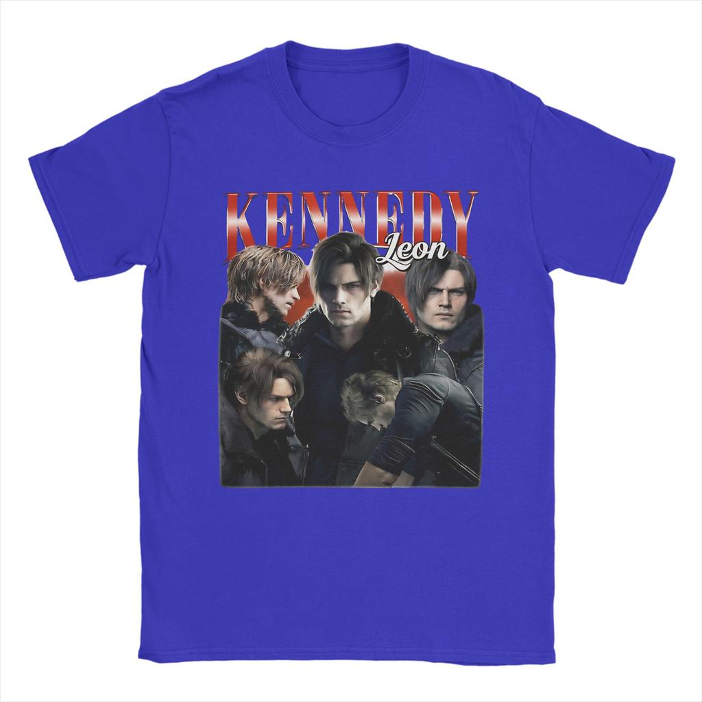 Handsome Unisex Leon Kennedy Gamer Fans Art TShirt for Unisex Vintage Pure Cotton Tee Shirt O Collar Short Sleeve T Shirt Plus Size