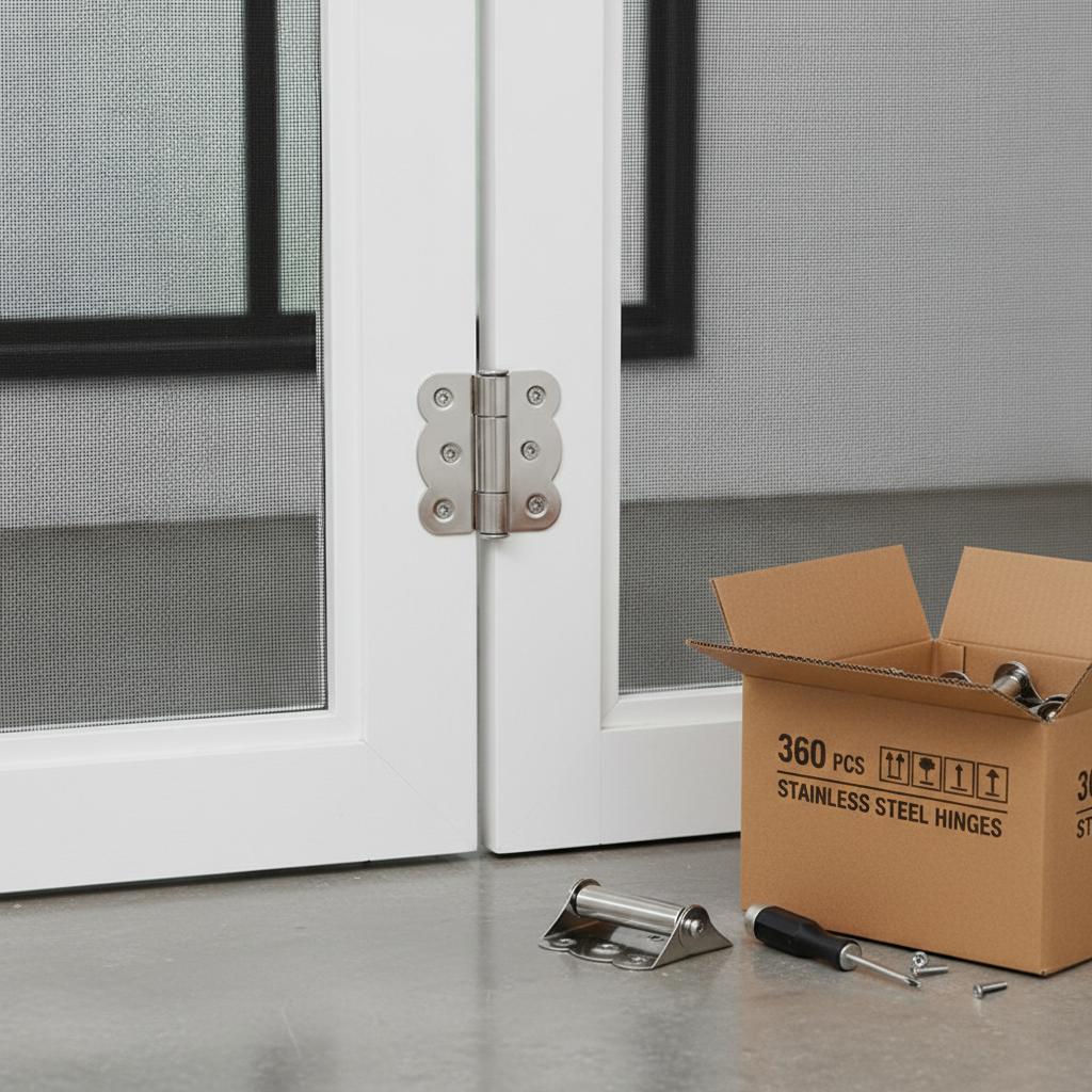 

Auto Reset Hinge with Self-Closing Spring Stainless Steel for Screen Doors and Windows