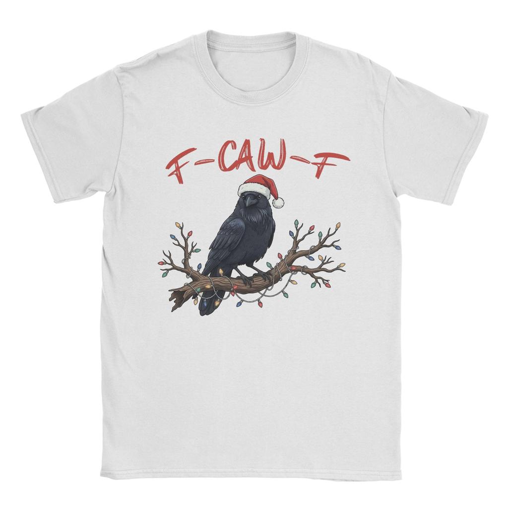 Crow F-Caw-F Merry Christmas Men T Shirts  Vintage Tees Short Sleeve O Neck T-Shirt 100% Cotton Graphic Tops