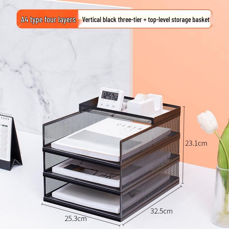 A3A4 Metal File Holder & Multi-layer Office Storage Rack