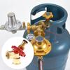 Propane Tanks Splitter Gas Adapter Quick Connect Accessory Tee Connector Metal for Heater Trailer