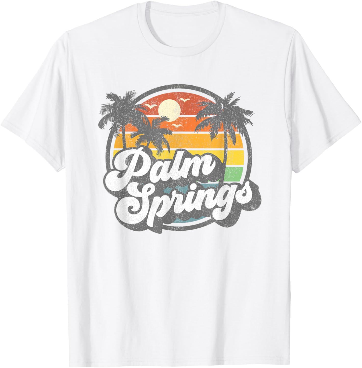 Palm Springs California Beach Retro Vintage Vacation Gift T-shirt S