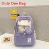 Youth College Style Backpack With Spliced Nylon Material And Features For Schoolgirls