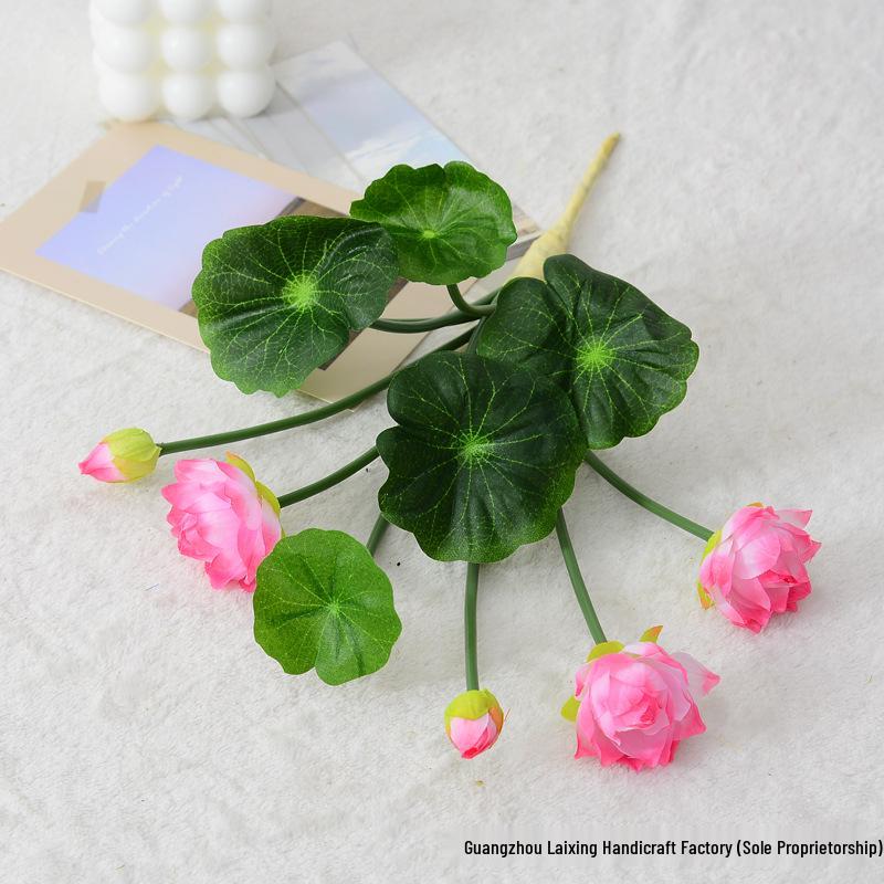 Artificial Lotus Flower for Home Decor - Water Lily Ornament for Living Room, Buddhist Hall, Pond, or Fish Tank