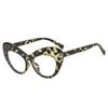 SO&EI Retro Clear Anti-Blu-Ray Lens Eyewear Fashion Colorful Cat Eye Women Optical Glasses Frame Spring Hinge Men Leopard Frame