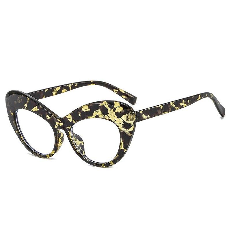 SO&EI Retro Clear Anti-Blu-Ray Lens Eyewear Fashion Colorful Cat Eye Women Optical Glasses Frame Spring Hinge Men Leopard Frame