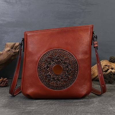 Genuine Leather Women's Bag with Multiple Layers, Single-shoulder Underarm Bag, Versatile and Personalized Small Square Bag
