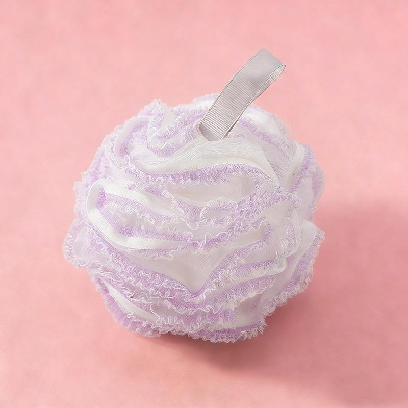Xiaohongshu Super Soft Lace Bath Sponge - Large, Non-Shedding, Lathering Scrub Ball for Shower