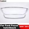 Front Grille Grill Cover Trim For Ford Focus hatchback 2009 2010 2011 Chrome Car Head Racing Around Frame Trims Accessories