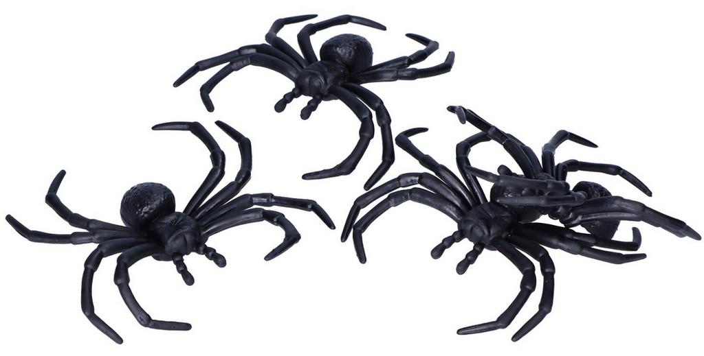 Dekoracje Zestaw Pająki Czarne Halloween 4Szt 8Cm