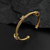 Creative Steel Wire Cross X Zircon Gold-plated Stainless Steel Bracelet, Waterproof and Rust-free, Couple Bracelet